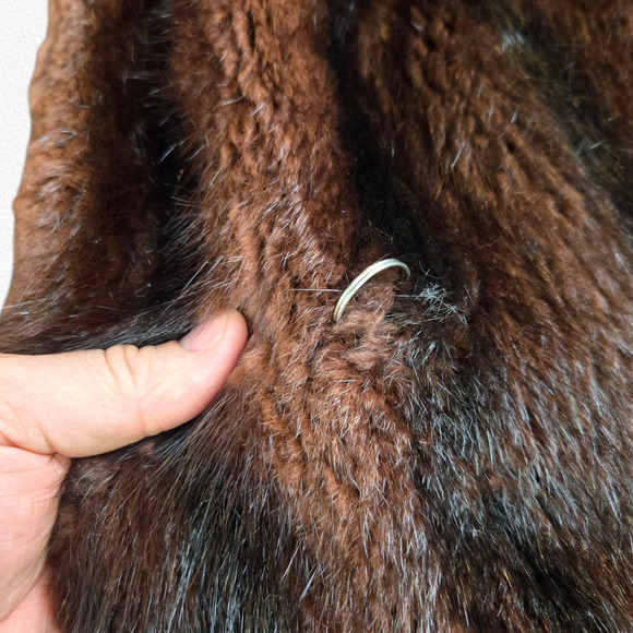 1950s Vintage Brown Mink Fur Coat Mid-Century Swing Old Hollywood Glam Size M/L - Picture 12 of 16